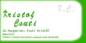 kristof csuti business card
